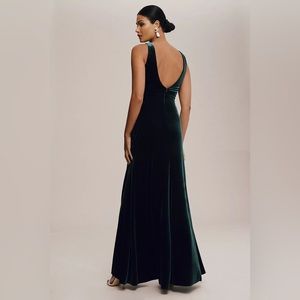 Jenny Yoo Logan Dress Velvet Forest Green